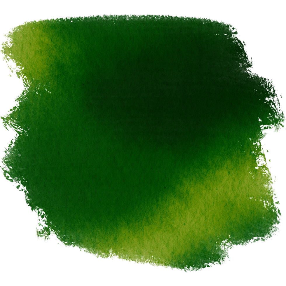 A Green brush stroke merging rough grunge details with fluid soft watercolor transitions png