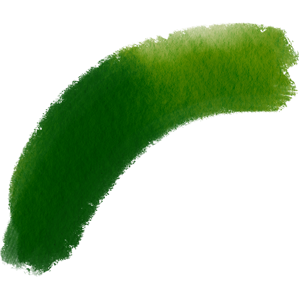 Green brush stroke merging rough textures into gentle watercolor gradients png