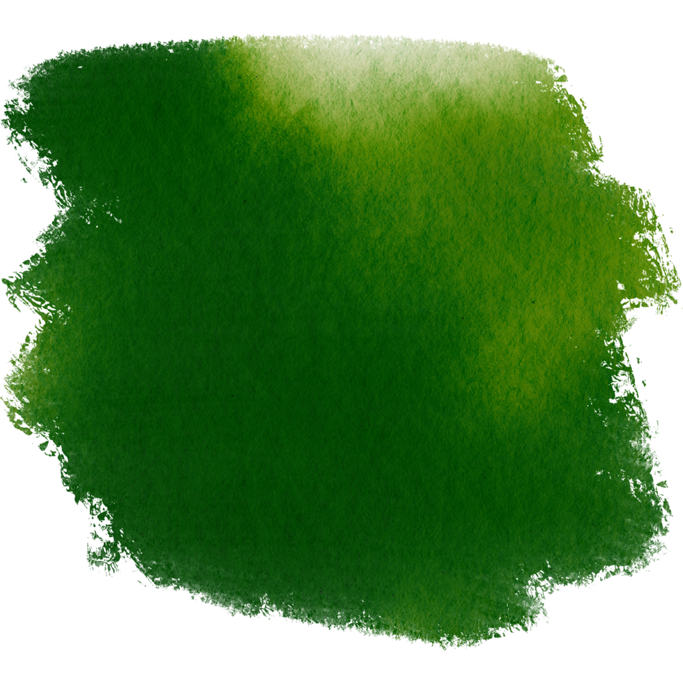 Grunge textured Green stroke fading into soft watercolor washes png
