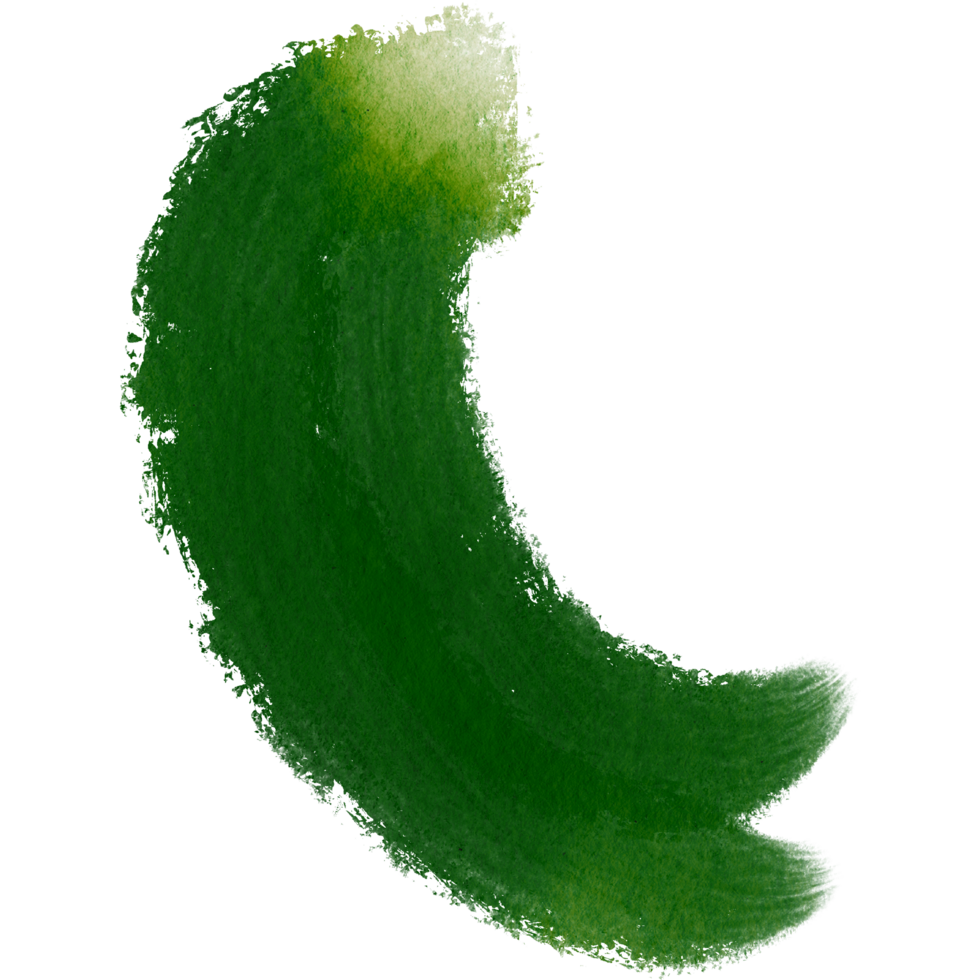 Green brush stroke with rough textures merging into delicate watercolor fades png
