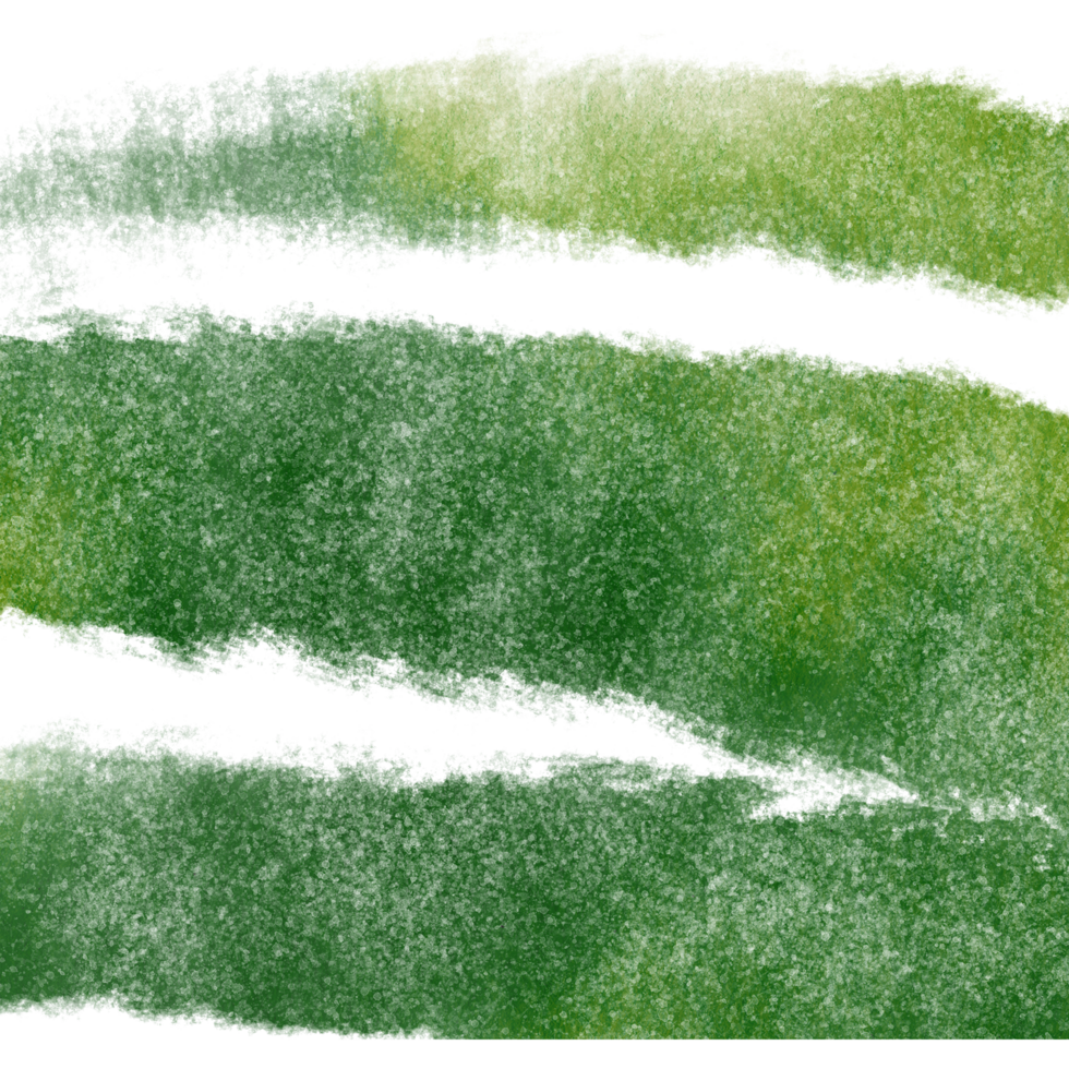 A rugged Green brush stroke fading into soft watercolor washes png
