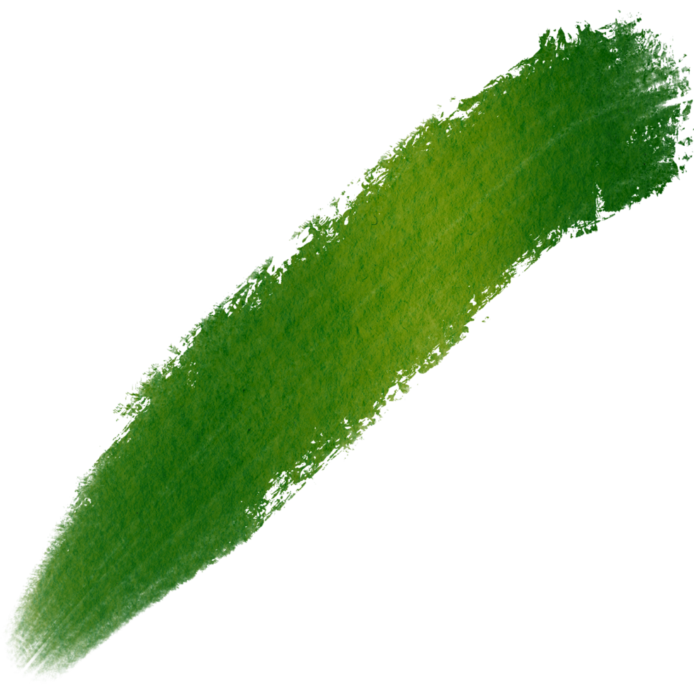 A rough Green brushstroke transitioning into smooth watercolor tones png