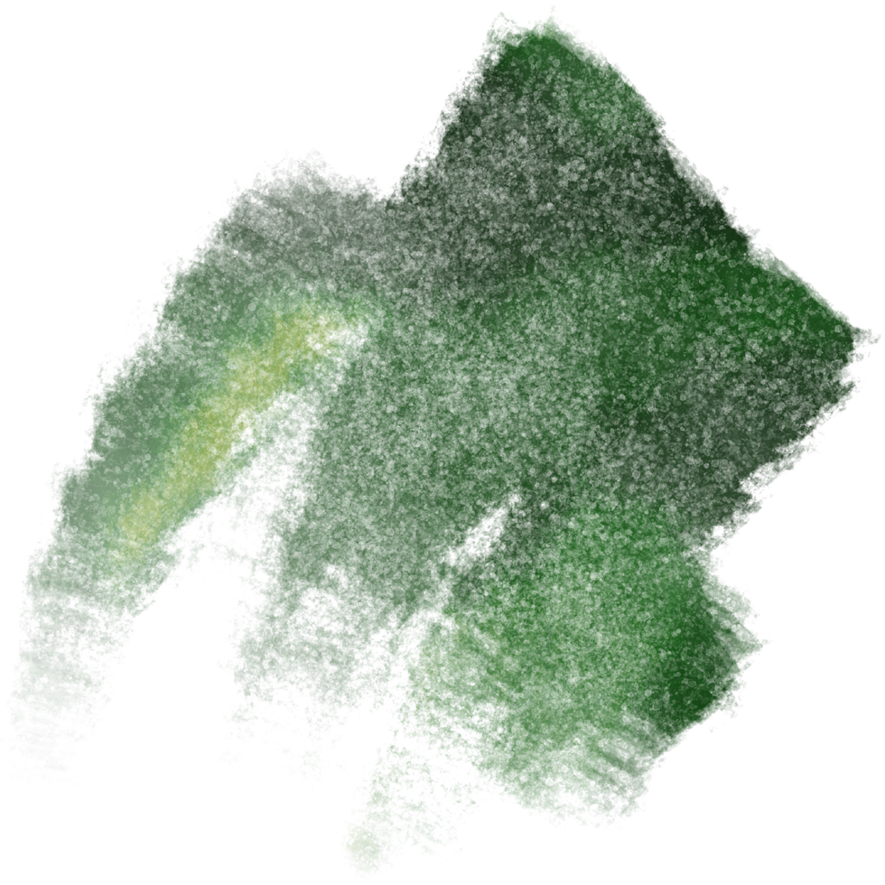 A Green stroke transitioning from gritty textures into soft watercolor gradients png