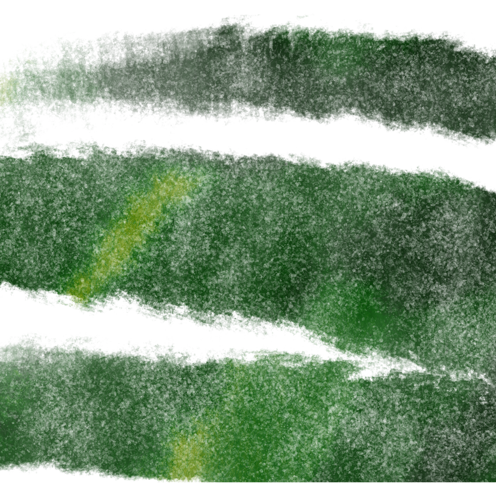 Green stroke fading from grunge textures into smooth watercolor washes png