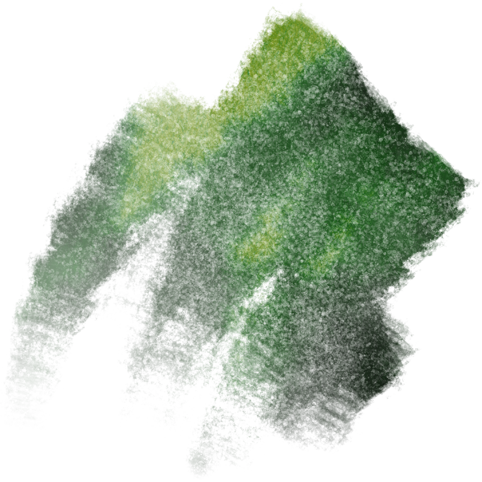 A Green stroke blending from rugged textures into smooth watercolor washes png