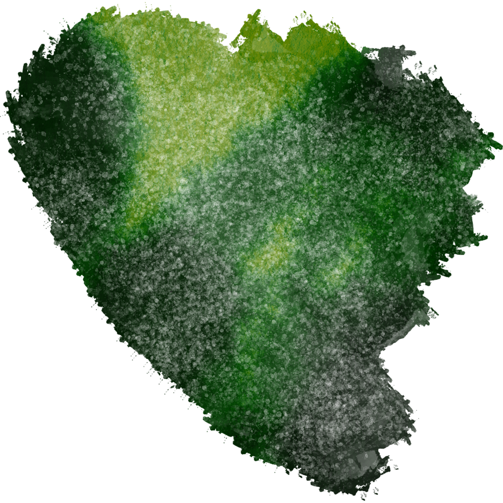 Green brush stroke fading from grunge textures into soft watercolor tones png