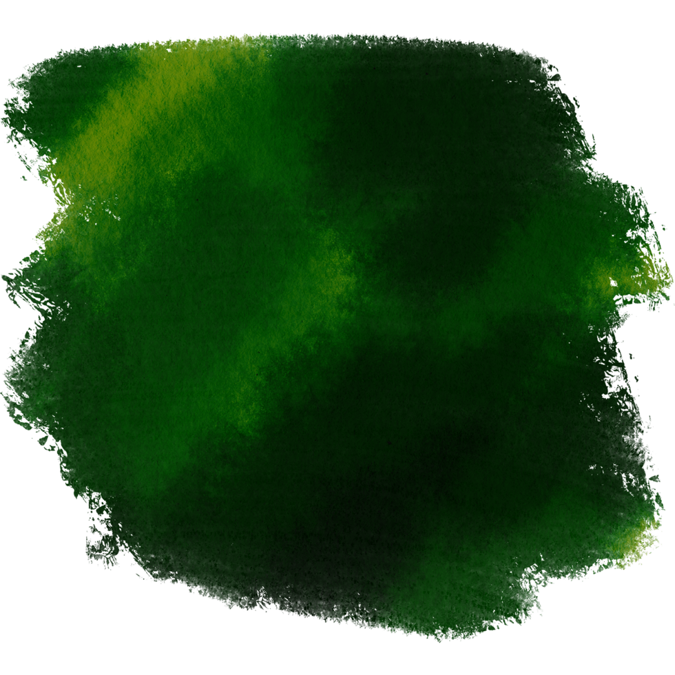 A rugged Green stroke fading into delicate watercolor washes png