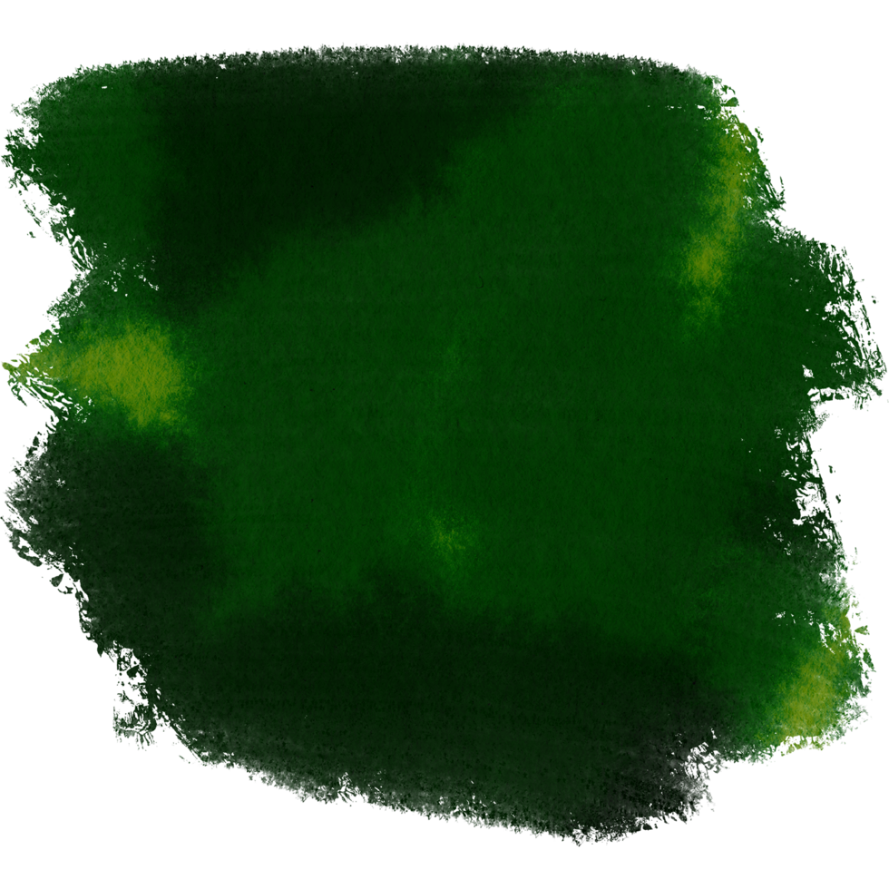 A rugged Green brush stroke dissolving into smooth watercolor hues png