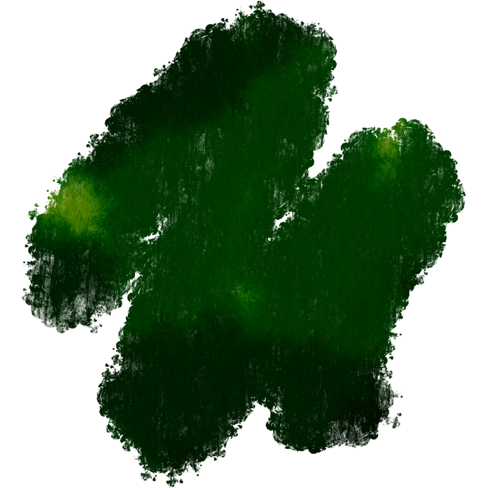 Green stroke blending rough textures into smooth watercolor gradients png