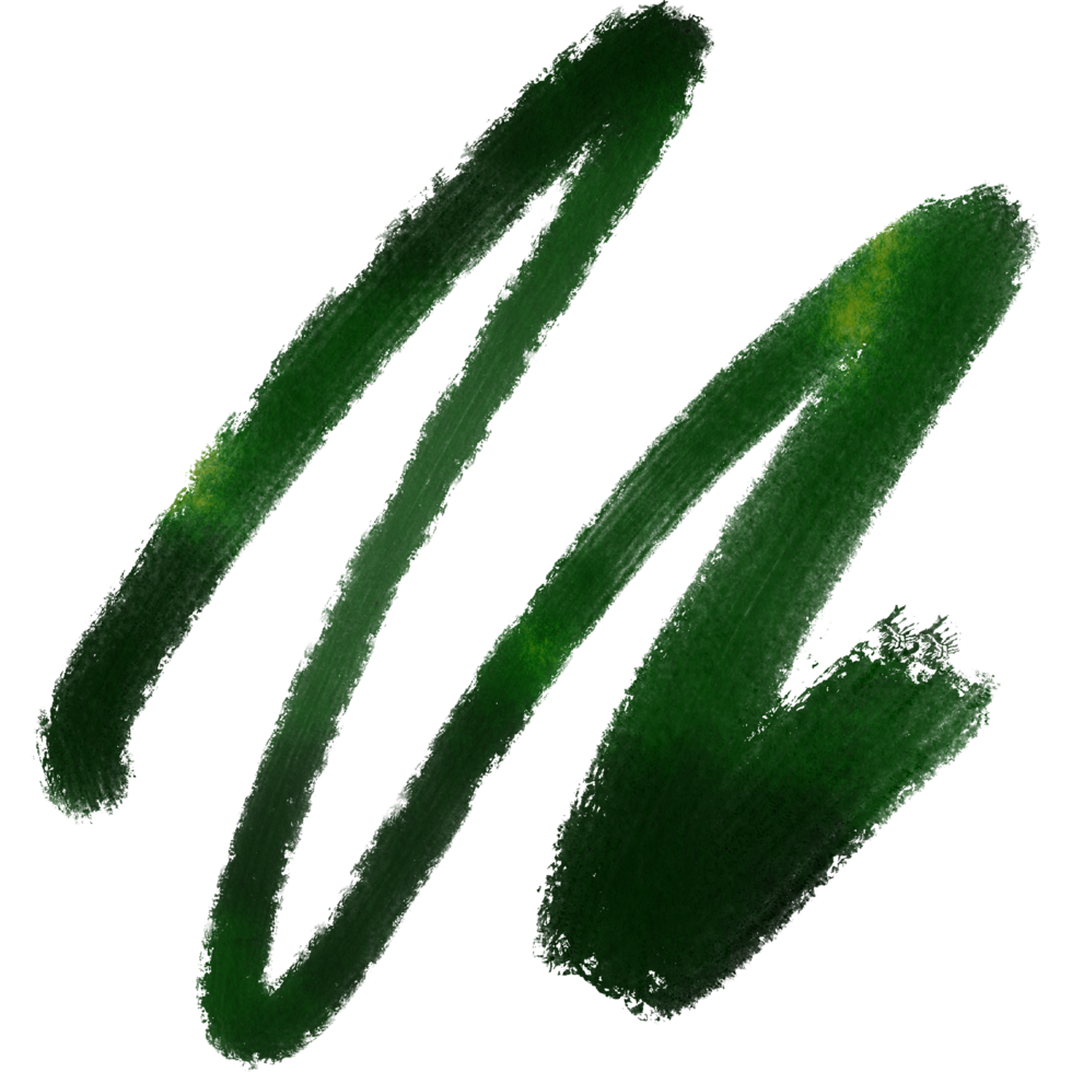 Green brush stroke fading into fluid watercolor washes png