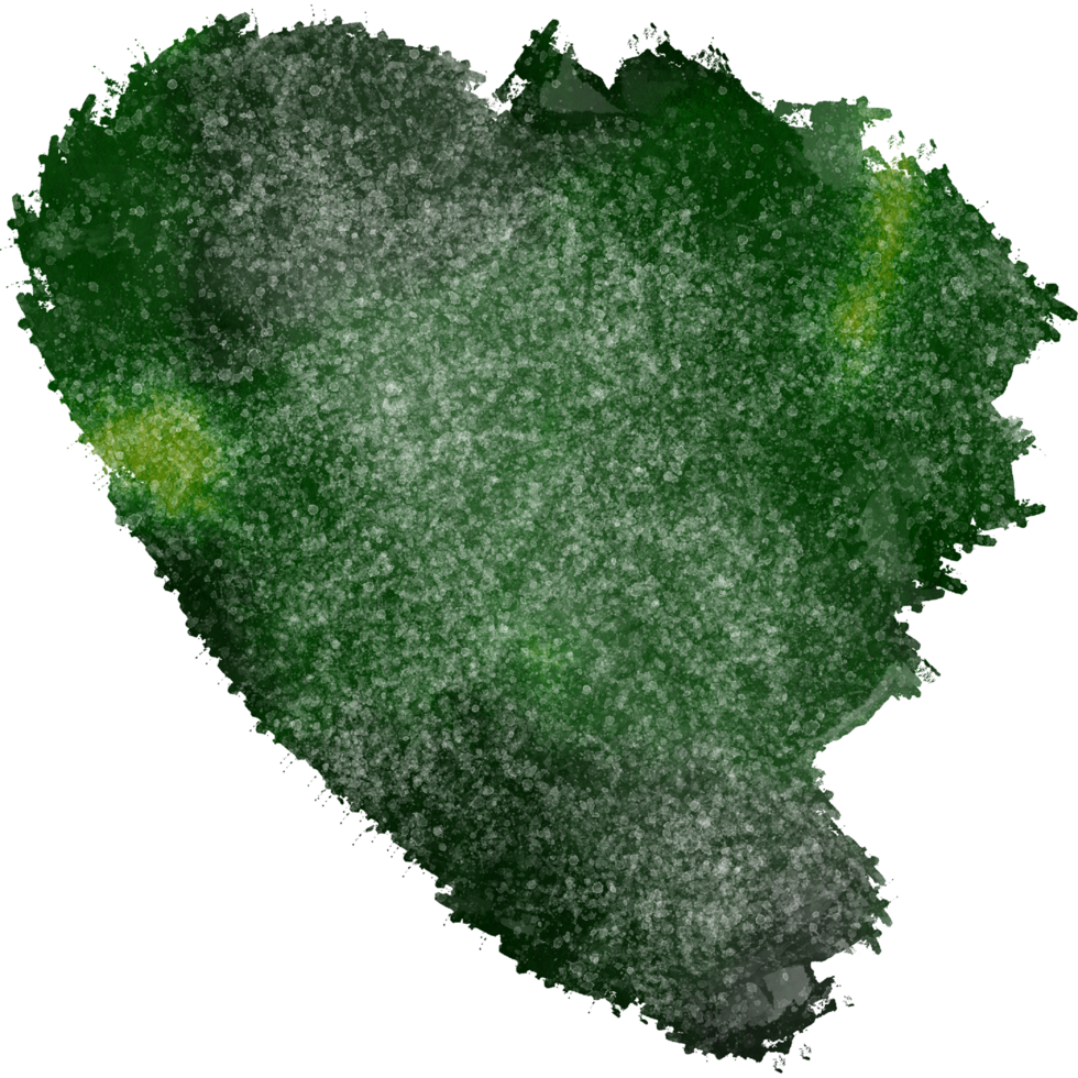 Green brush stroke blending rough textures into delicate watercolor tones png