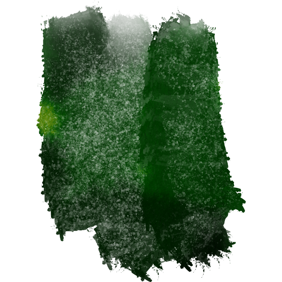 Green stroke blending gritty textures into delicate watercolor washes png