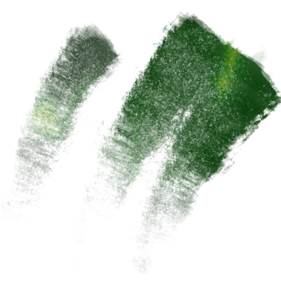 Green stroke transitioning from rugged to gentle watercolor washes png
