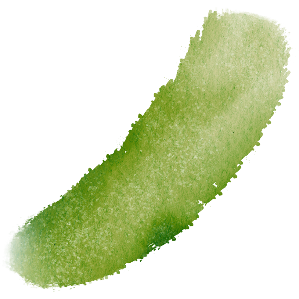 Green stroke evolving into soft watercolor hues png