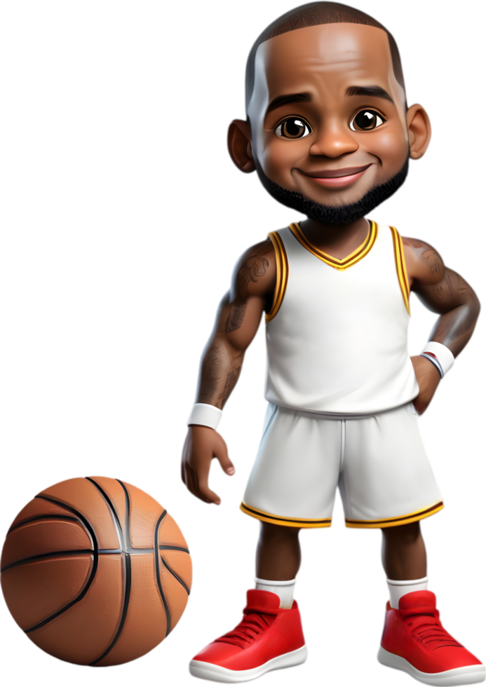 Sweet Little Boy in Mini Basketball Uniform. . png
