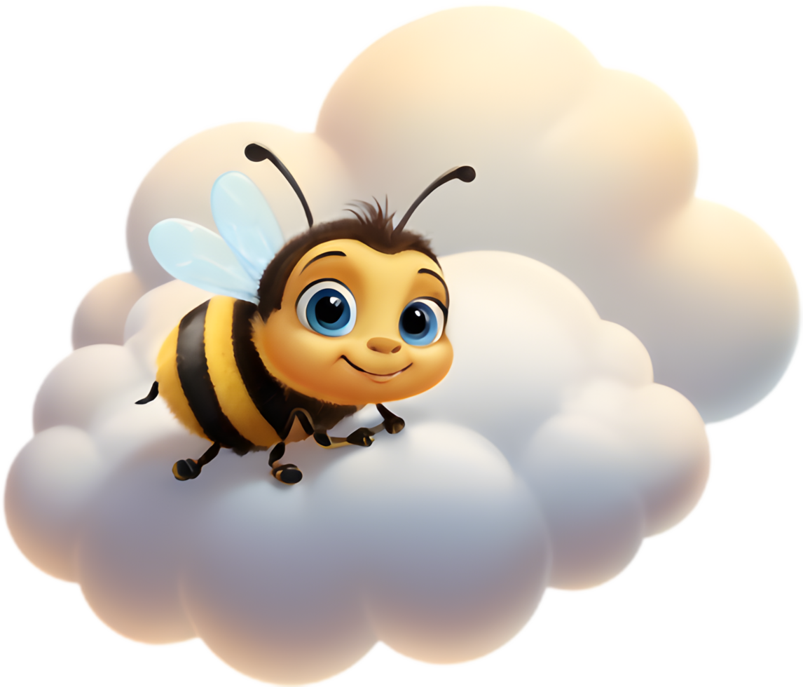 Endearing Buzzing Friend for Nature-themed Cartoon Series. . png