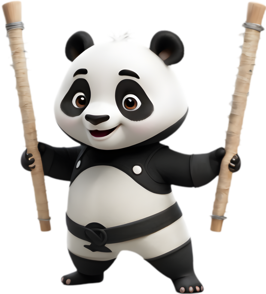 Playful panda cartoon with big smile. . png