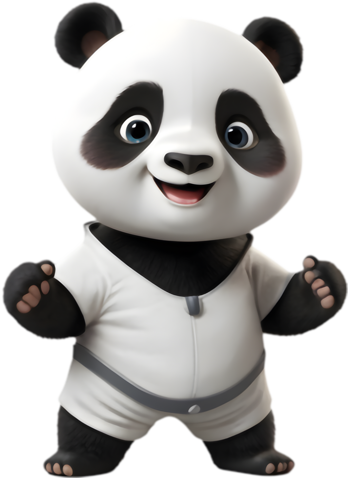 Lovable panda face illustration grinning. . png