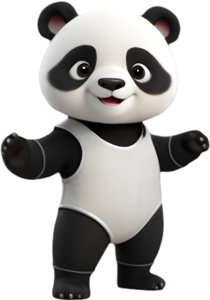 Happy panda bear cute clipart. . png