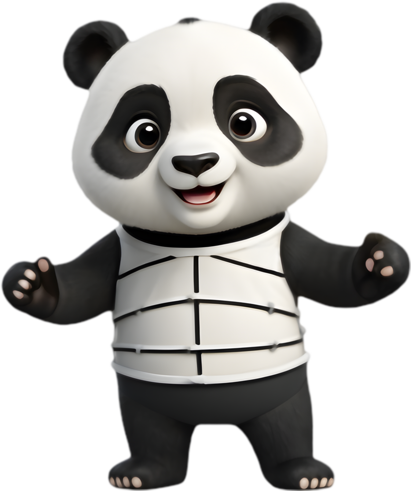 Grinning panda bear illustration artwork. . png
