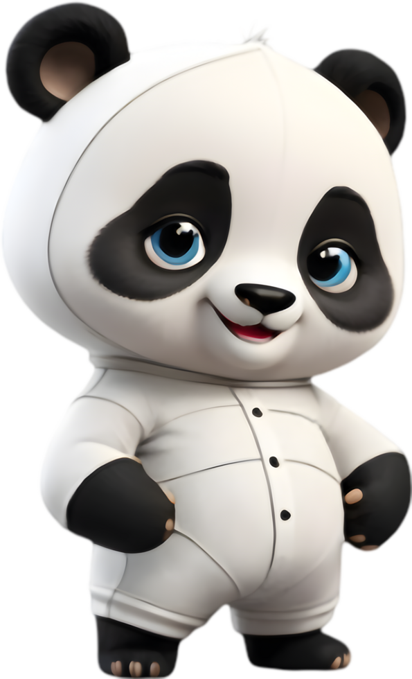 Lovable panda illustration with grin. . png