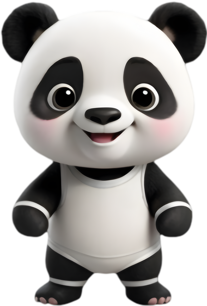 Joyful panda cartoon drawing clipart. . png