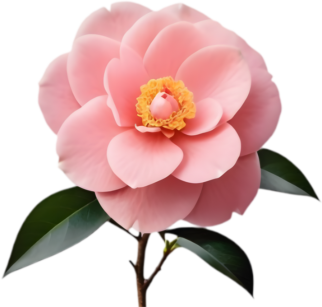 Rosy Pink Camellia Bloom Art. . png