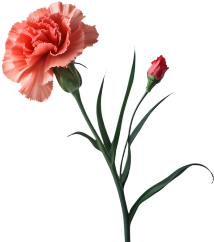 Pink Carnation Flower Clipart for Print Design. . png
