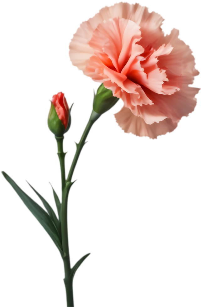 Artistic Pink Carnation Flower Design Elements. . png