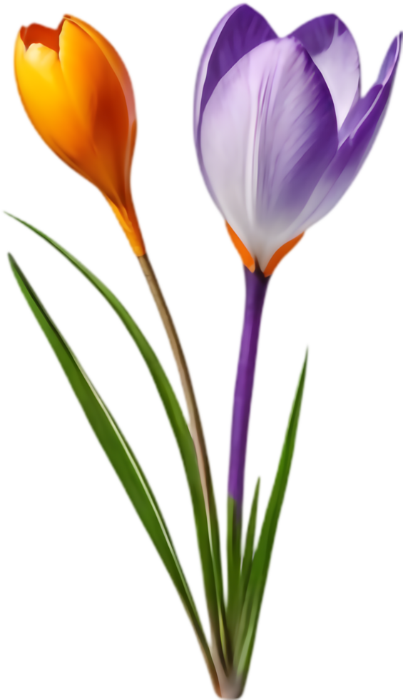 Artistic Crocus Flower Clipart Design. . png