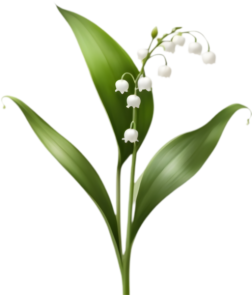 Detailed Lily of the Valley Flower Clipart. . png