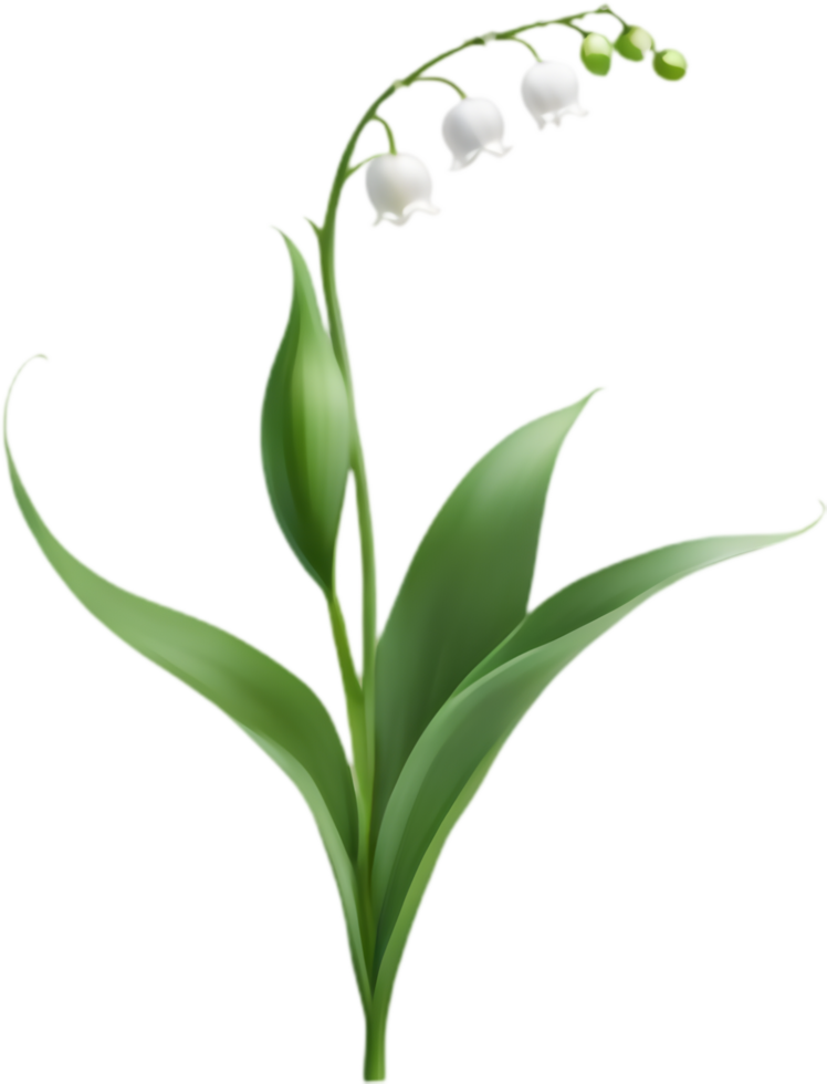 Vibrant Lily of the Valley Flower Clipart. . png