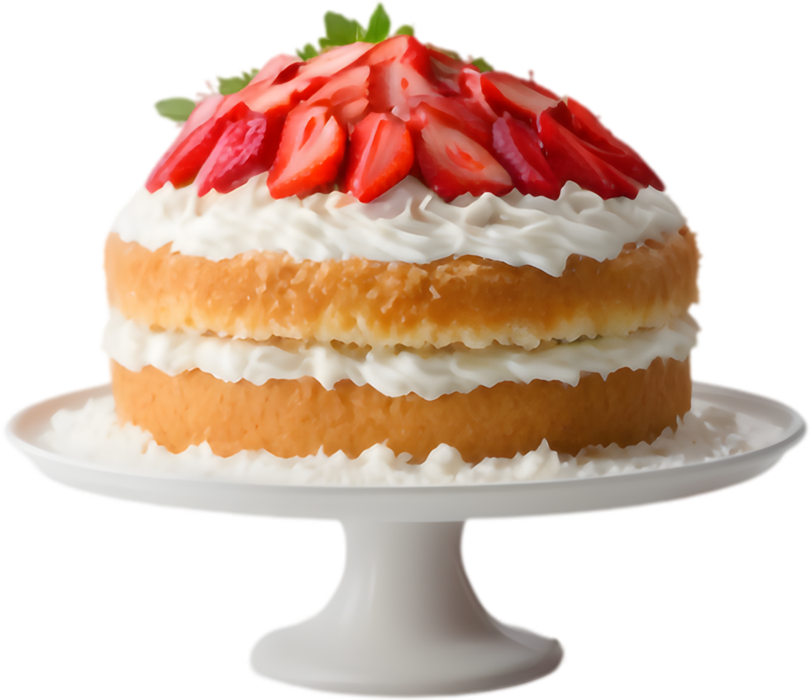 Sumptuous Three-Tier Coconut Cake Dessert Image. . png