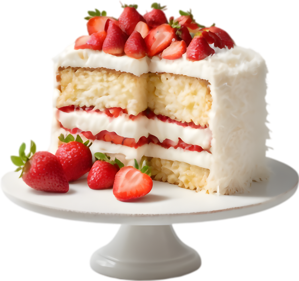 Tropical Delight Coconut Cake Slice Clipart. . png