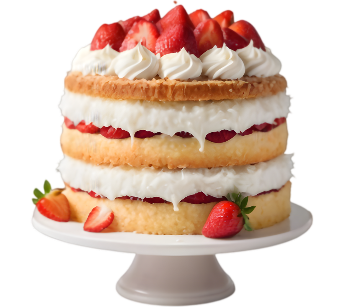 Luscious Coconut Layer Cake Dessert Clipart. . png