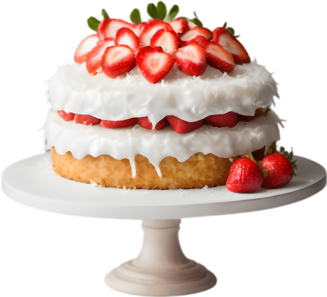 Decadent White Coconut Cake Dessert Picture. . png