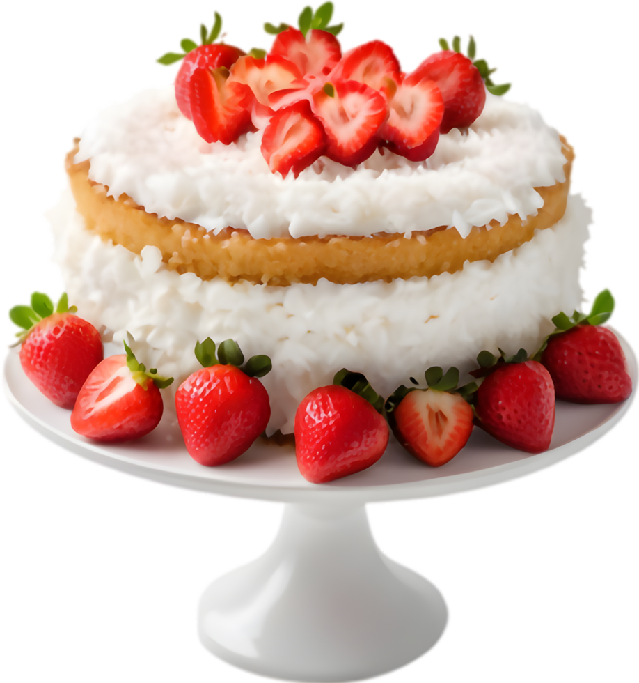Heavenly Coconut Cake Slice on Plate. . png