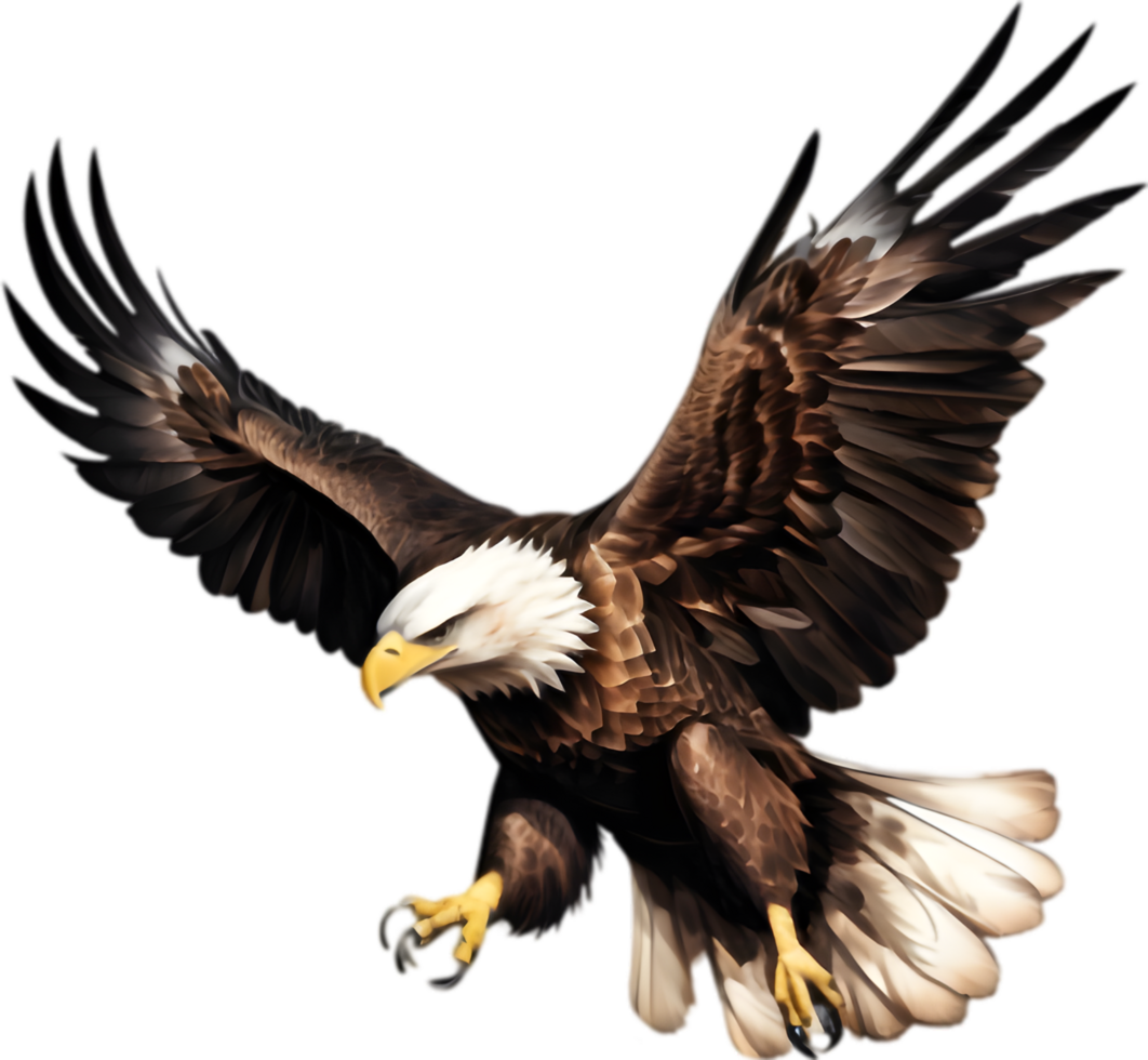 American Eagle Watercolor Nature Scene. . png