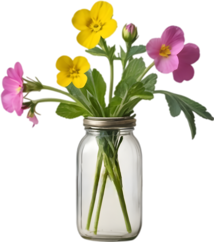 Countryside Chic, Primrose Display in Antique Container. . png