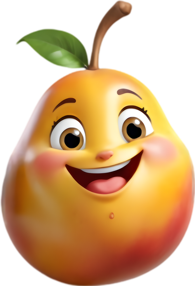 Sweet Smiling Fruit, Cute Mango Character. . png