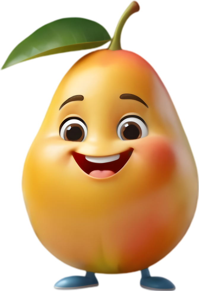 Playful Yellow Mango Character for Digital Content. . png