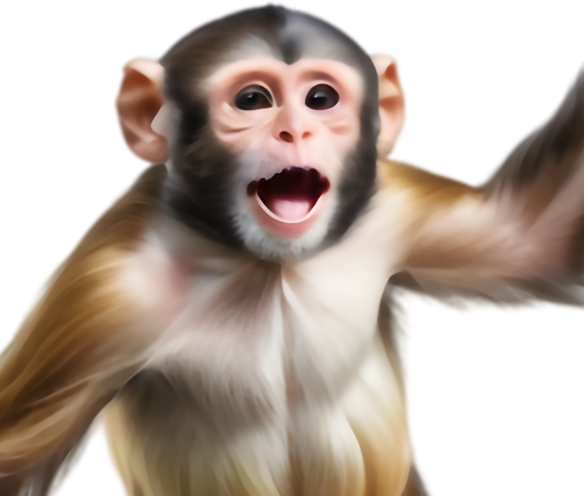 Cheerful Primate Graphic in Standing Pose. . png