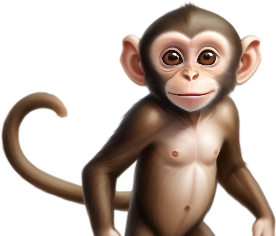 Charming Primate Figure in Vertical Stance. . png
