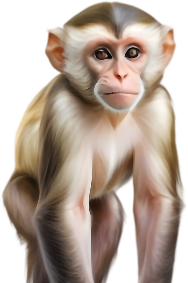 Friendly Simian Mascot Standing Up. . png