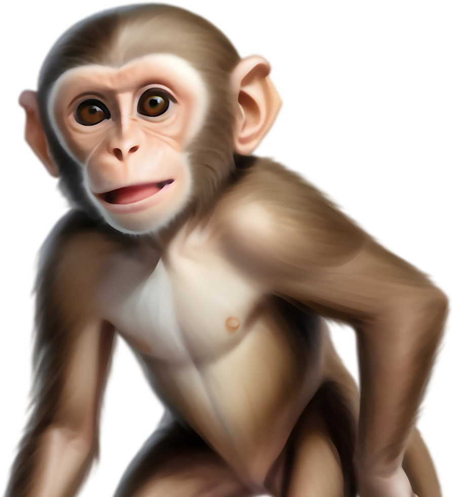 Whimsical Primate Illustration for Kids Apps. . png