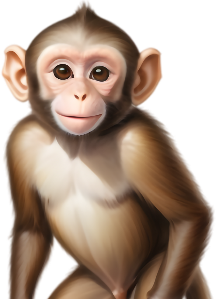 Amusing Primate Character on Two Feet. . png
