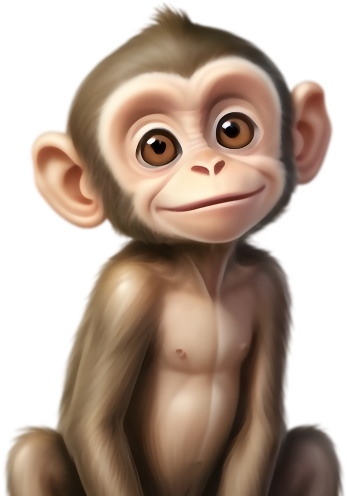 Smiling Ape Mascot Standing Straight. . png