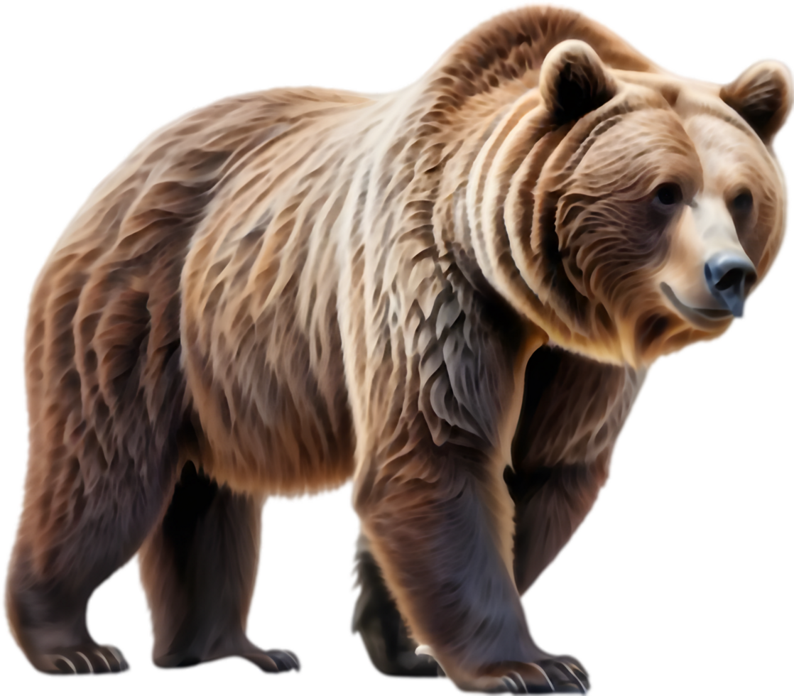 Grizzly Scratching Back on Rock. . png