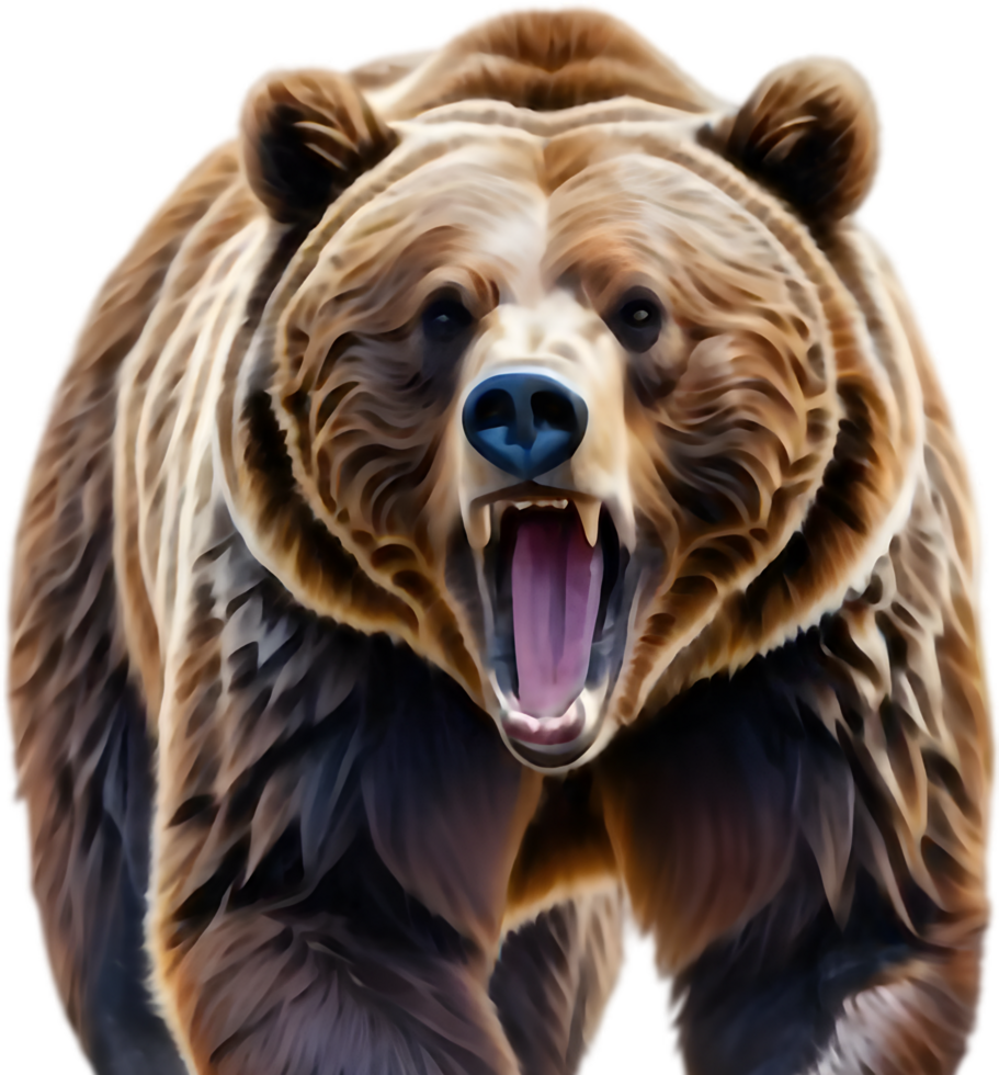 Grizzly Resting Under Starry Sky. . png