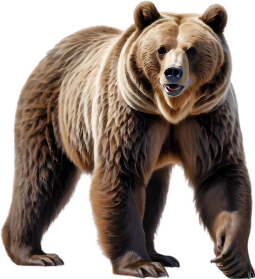 Bear Foraging in Autumn Forest. . png